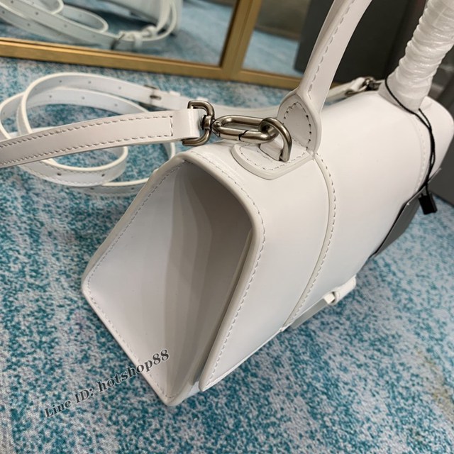 Balenciaga專櫃爆款手提肩背女包 巴黎世家升級版冰白B扣xs小號Hourglass沙漏包 fyj1028